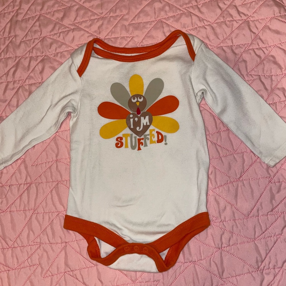 Thanksgiving long sleeve baby onesie